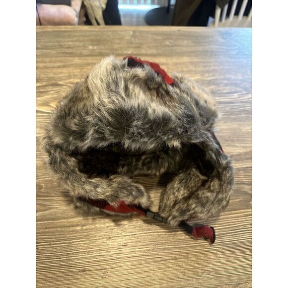 Men's Plaid Faux Fur Trapper Hat - Goodfellow & Co Red. NWT. Very Warm. Y - Picture 1 of 9